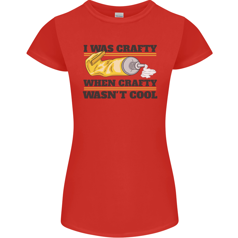 Arts and Crafts Funny Crafty Art Artist Womens Petite Cut T-Shirt Red