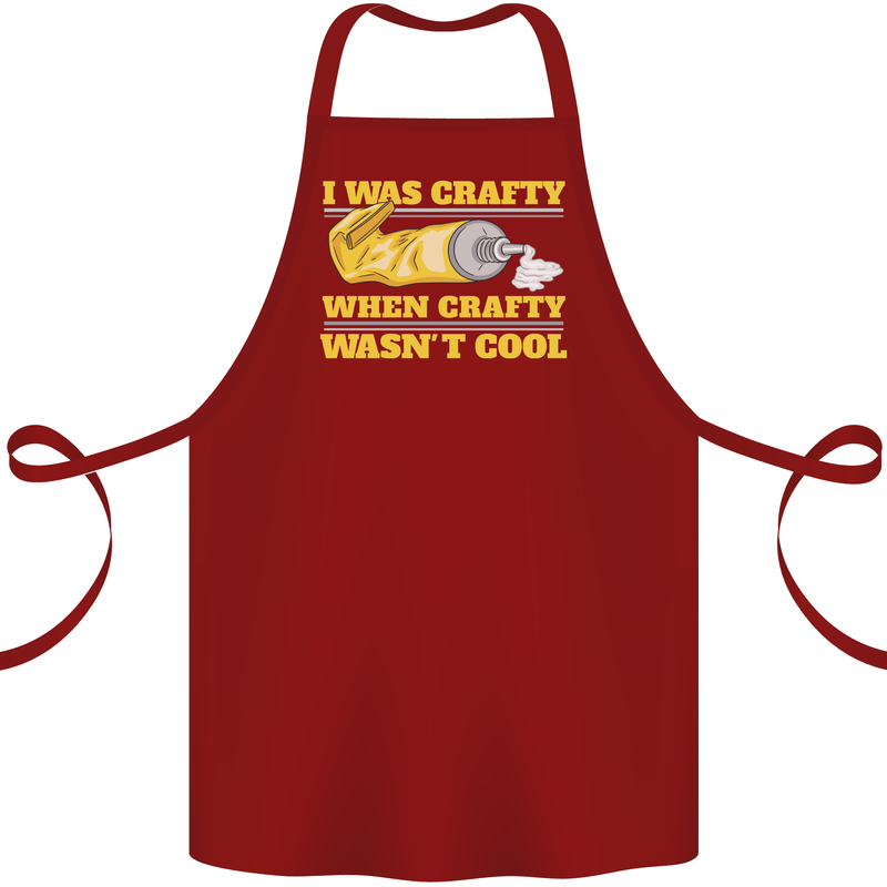 Arts and Crafts Funny Crafty Artist Art Cotton Apron 100% Organic Maroon
