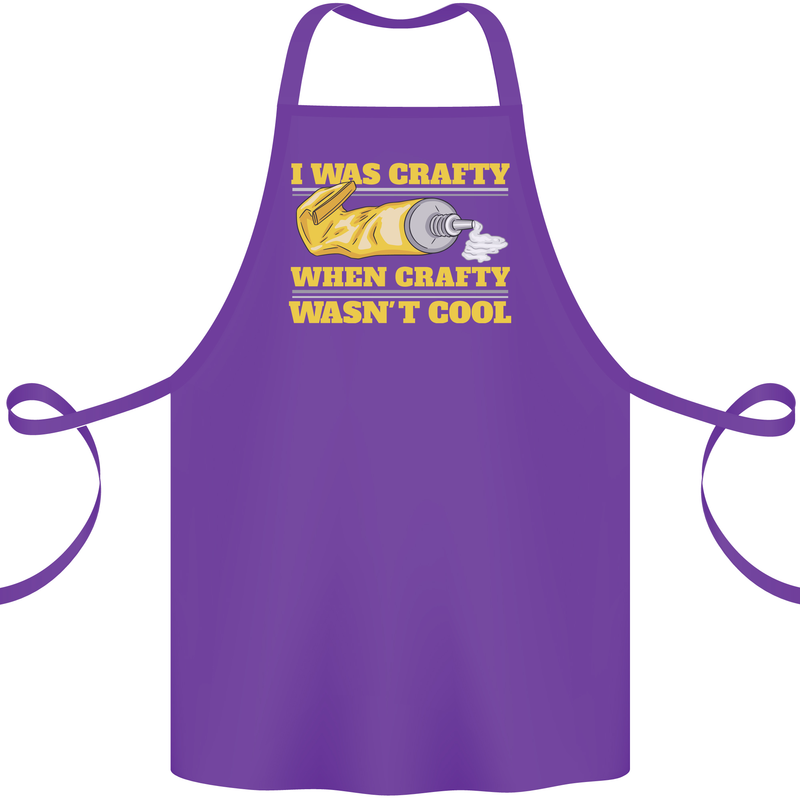 Arts and Crafts Funny Crafty Artist Art Cotton Apron 100% Organic Purple
