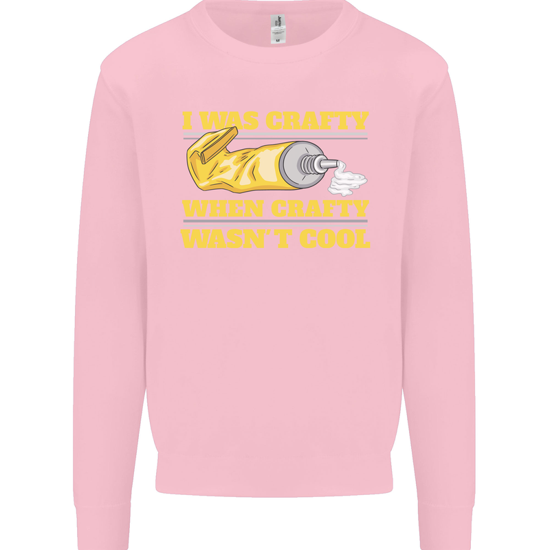 Arts and Crafts Funny Crafty Artist Art Kids Sweatshirt Jumper Light Pink