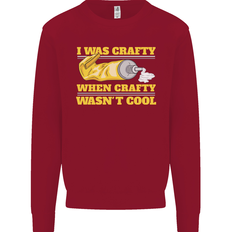 Arts and Crafts Funny Crafty Artist Art Kids Sweatshirt Jumper Red