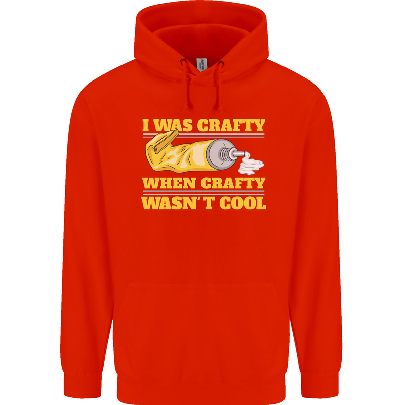 Arts and Crafts Funny Crafty Artist Art Mens 80% Cotton Hoodie Bright Red