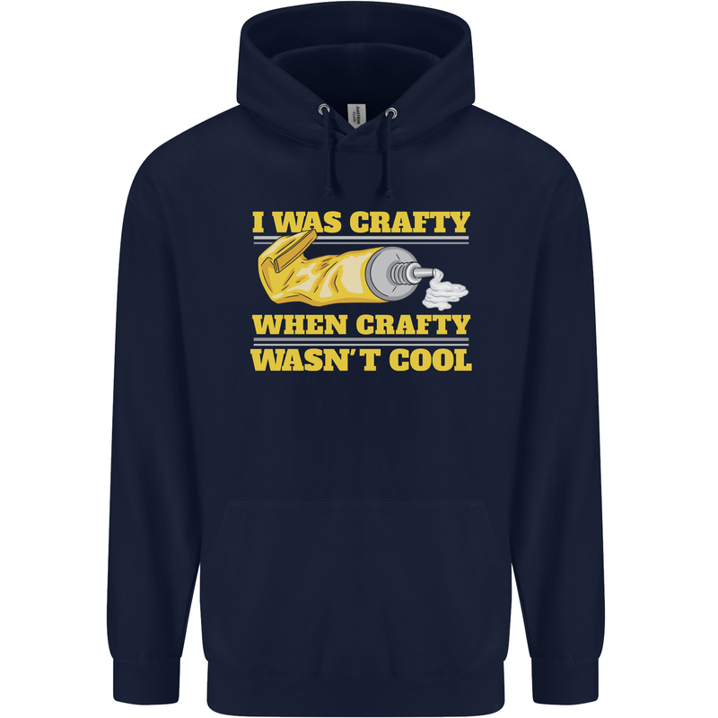 Arts and Crafts Funny Crafty Artist Art Mens 80% Cotton Hoodie Navy Blue