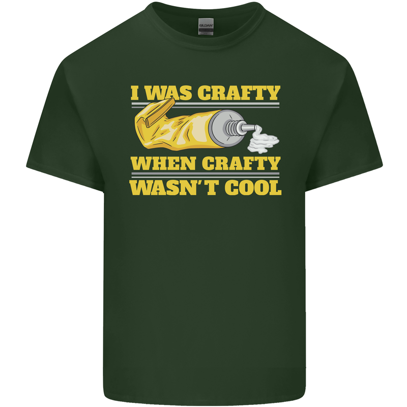 Arts and Crafts Funny Crafty Artist Art Mens Cotton T-Shirt Tee Top Forest Green