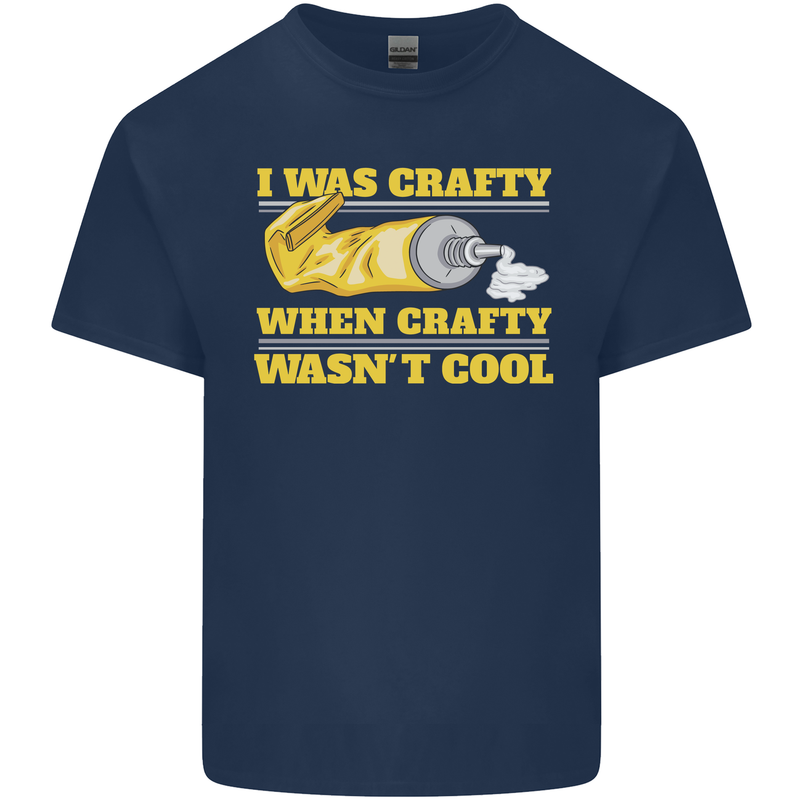 Arts and Crafts Funny Crafty Artist Art Mens Cotton T-Shirt Tee Top Navy Blue