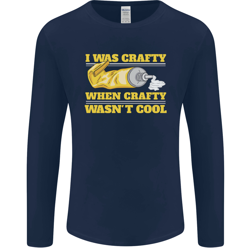 Arts and Crafts Funny Crafty Artist Art Mens Long Sleeve T-Shirt Navy Blue