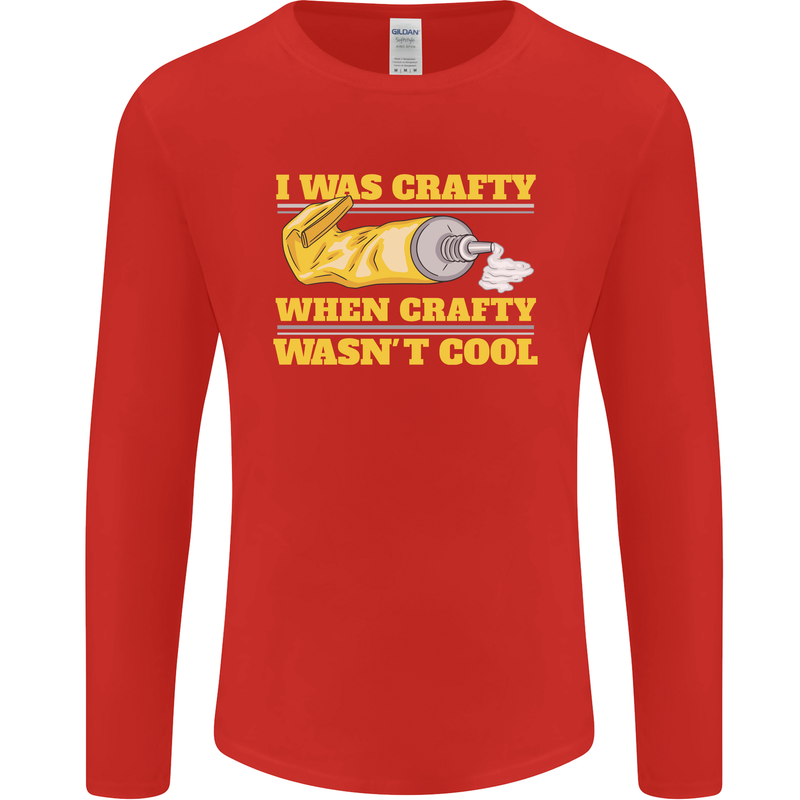 Arts and Crafts Funny Crafty Artist Art Mens Long Sleeve T-Shirt Red
