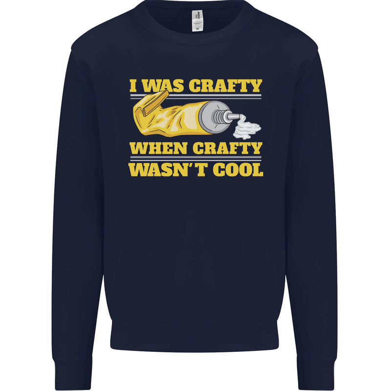 Arts and Crafts Funny Crafty Artist Art Mens Sweatshirt Jumper Navy Blue