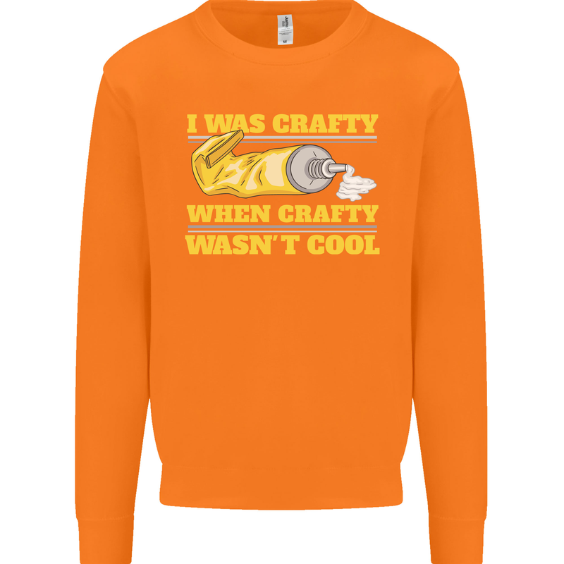 Arts and Crafts Funny Crafty Artist Art Mens Sweatshirt Jumper Orange