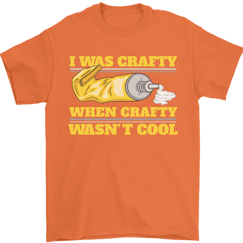 Arts and Crafts Funny Crafty Artist Art Mens T-Shirt 100% Cotton Orange