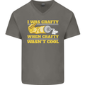 Arts and Crafts Funny Crafty Artist Art Mens V-Neck Cotton T-Shirt Charcoal