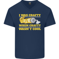 Arts and Crafts Funny Crafty Artist Art Mens V-Neck Cotton T-Shirt Navy Blue