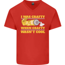 Arts and Crafts Funny Crafty Artist Art Mens V-Neck Cotton T-Shirt Red