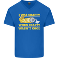 Arts and Crafts Funny Crafty Artist Art Mens V-Neck Cotton T-Shirt Royal Blue