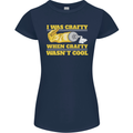 Arts and Crafts Funny Crafty Artist Art Womens Petite Cut T-Shirt Navy Blue