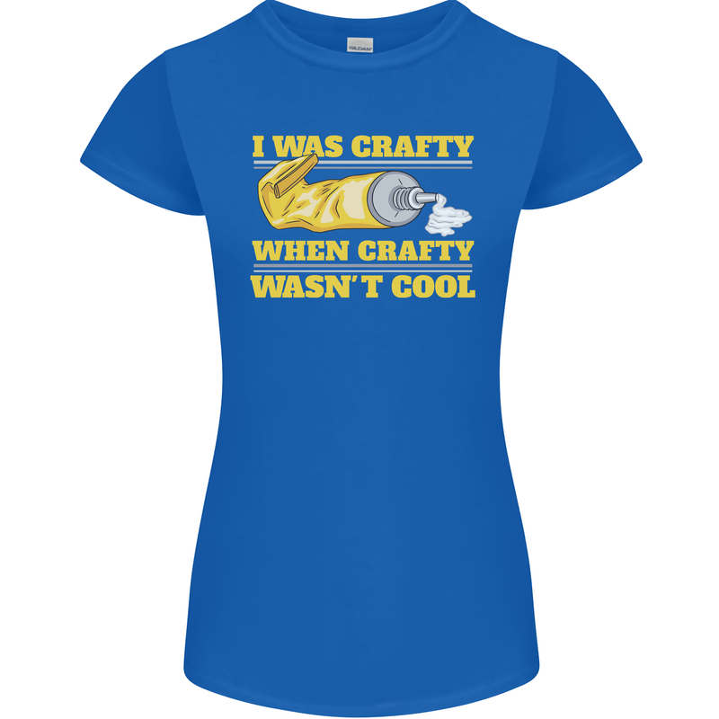Arts and Crafts Funny Crafty Artist Art Womens Petite Cut T-Shirt Royal Blue