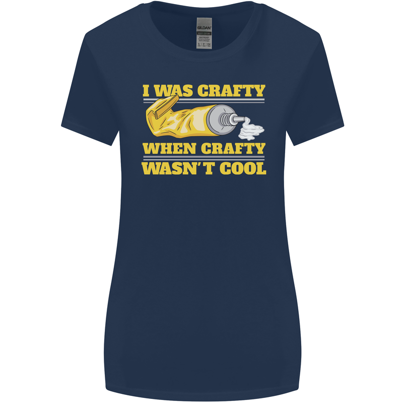 Arts and Crafts Funny Crafty Artist Art Womens Wider Cut T-Shirt Navy Blue
