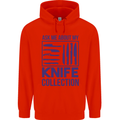 Ask About My Knife Collection Funny Chef Childrens Kids Hoodie Bright Red