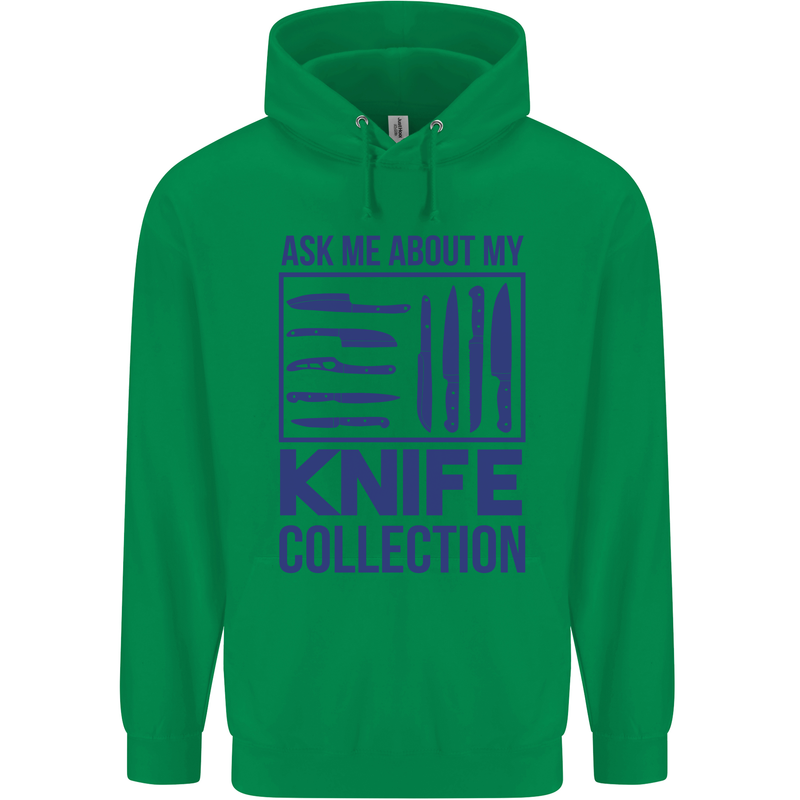 Ask About My Knife Collection Funny Chef Childrens Kids Hoodie Irish Green