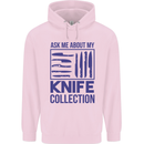 Ask About My Knife Collection Funny Chef Childrens Kids Hoodie Light Pink