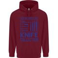 Ask About My Knife Collection Funny Chef Childrens Kids Hoodie Maroon