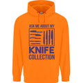 Ask About My Knife Collection Funny Chef Childrens Kids Hoodie Orange