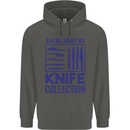 Ask About My Knife Collection Funny Chef Childrens Kids Hoodie Storm Grey