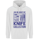 Ask About My Knife Collection Funny Chef Childrens Kids Hoodie White