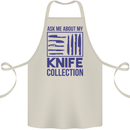 Ask About My Knife Collection Funny Chef Cotton Apron 100% Organic Natural