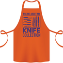 Ask About My Knife Collection Funny Chef Cotton Apron 100% Organic Orange