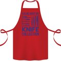 Ask About My Knife Collection Funny Chef Cotton Apron 100% Organic Red