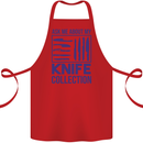 Ask About My Knife Collection Funny Chef Cotton Apron 100% Organic Red