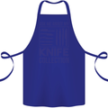 Ask About My Knife Collection Funny Chef Cotton Apron 100% Organic Royal Blue