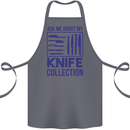 Ask About My Knife Collection Funny Chef Cotton Apron 100% Organic Steel