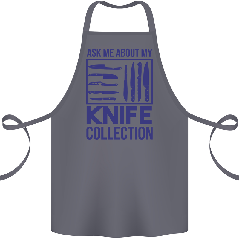 Ask About My Knife Collection Funny Chef Cotton Apron 100% Organic Steel