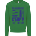 Ask About My Knife Collection Funny Chef Kids Sweatshirt Jumper Irish Green
