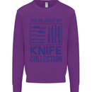 Ask About My Knife Collection Funny Chef Kids Sweatshirt Jumper Purple