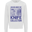 Ask About My Knife Collection Funny Chef Kids Sweatshirt Jumper White