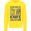 Ask About My Knife Collection Funny Chef Kids Sweatshirt Jumper Yellow