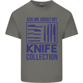 Ask About My Knife Collection Funny Chef Kids T-Shirt Childrens Charcoal