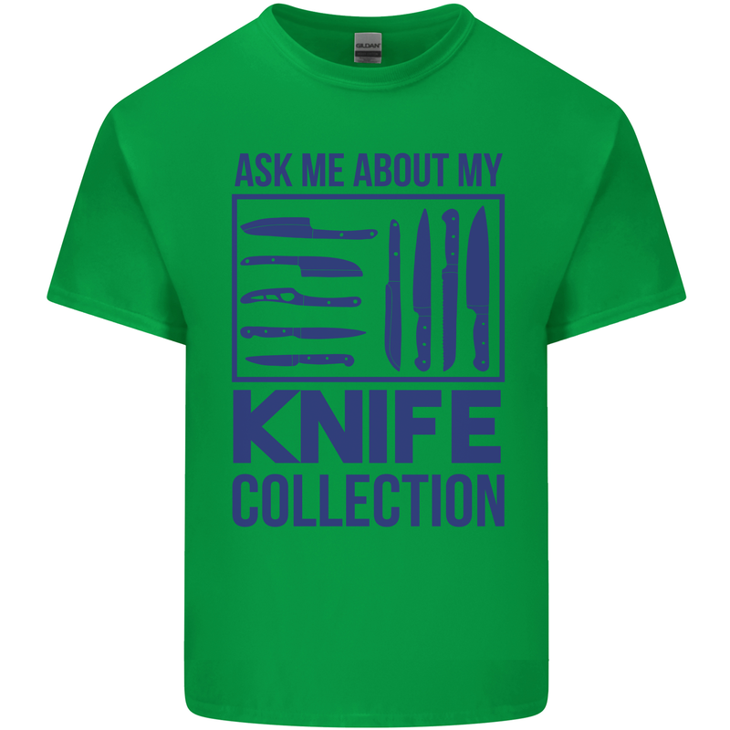 Ask About My Knife Collection Funny Chef Kids T-Shirt Childrens Irish Green