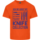 Ask About My Knife Collection Funny Chef Kids T-Shirt Childrens Orange