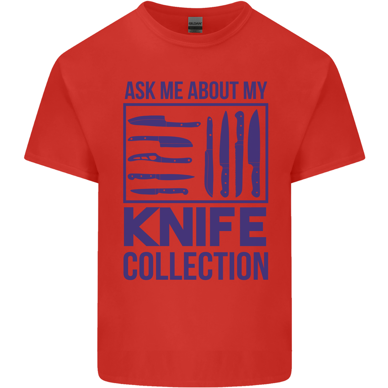 Ask About My Knife Collection Funny Chef Kids T-Shirt Childrens Red