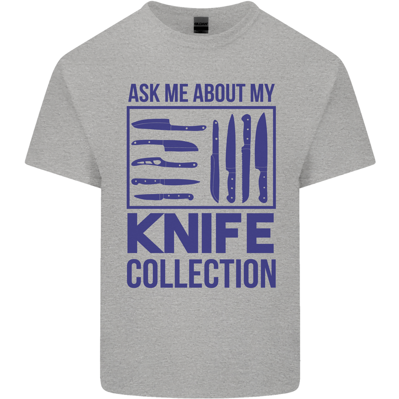 Ask About My Knife Collection Funny Chef Kids T-Shirt Childrens Sports Grey
