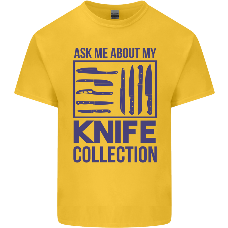 Ask About My Knife Collection Funny Chef Kids T-Shirt Childrens Yellow
