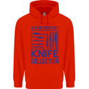 Ask About My Knife Collection Funny Chef Mens 80% Cotton Hoodie Bright Red
