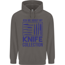 Ask About My Knife Collection Funny Chef Mens 80% Cotton Hoodie Charcoal