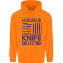 Ask About My Knife Collection Funny Chef Mens 80% Cotton Hoodie Orange