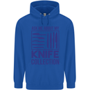 Ask About My Knife Collection Funny Chef Mens 80% Cotton Hoodie Royal Blue
