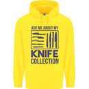 Ask About My Knife Collection Funny Chef Mens 80% Cotton Hoodie Yellow